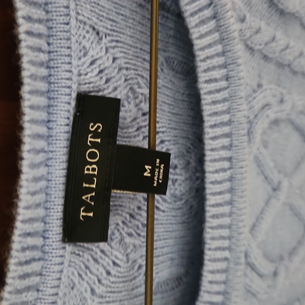 Talbots Wool Blue Knit Sweater - Picture 2 of 4